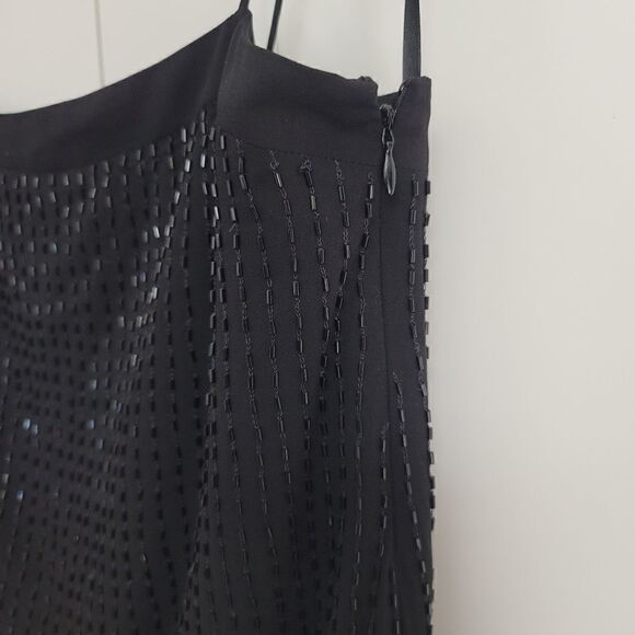 Ann Taylor spaghetti strap beaded black dress - Picture 5 of 12